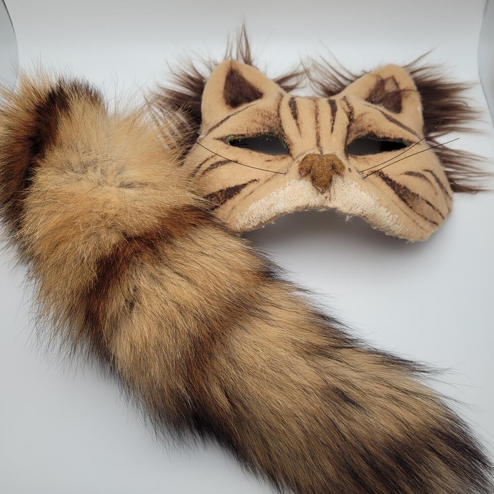 Handmade Cat Face Mask and Fox Tail